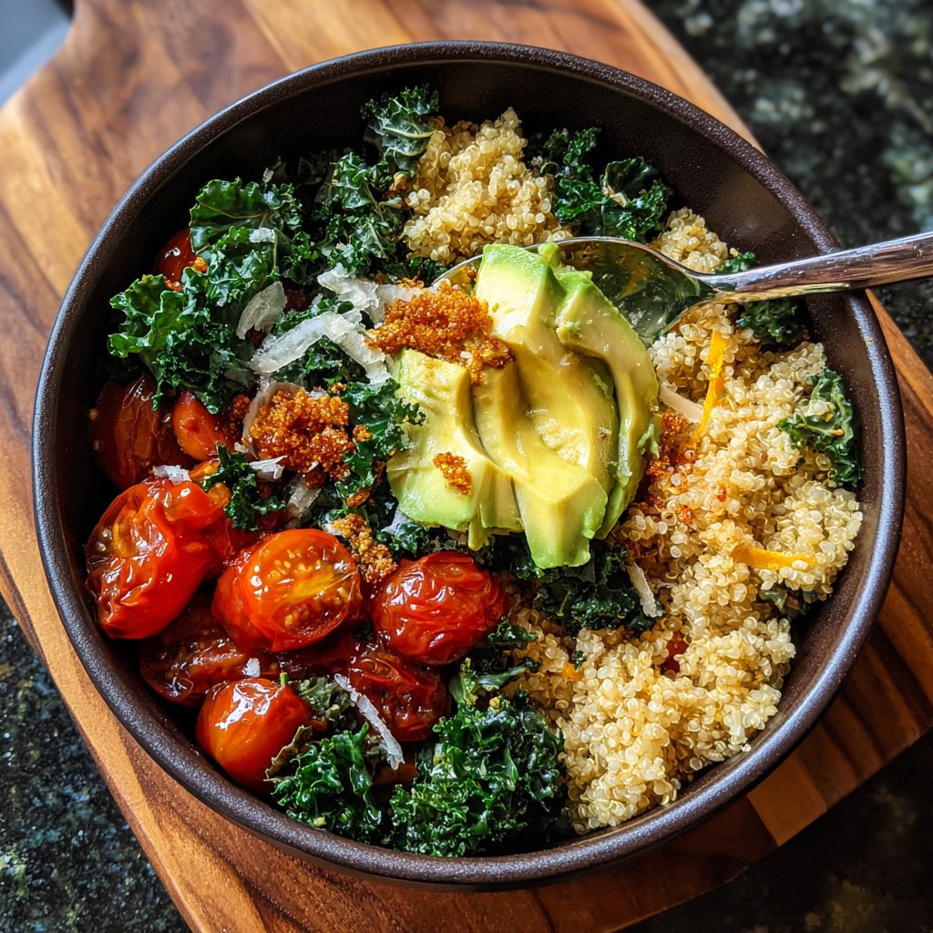 Healthy Lunch Grain Bowl with Veggies